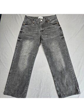 SONG Womens Jeans Size 9 29 Wide Leg Black Acid Wash Cotton